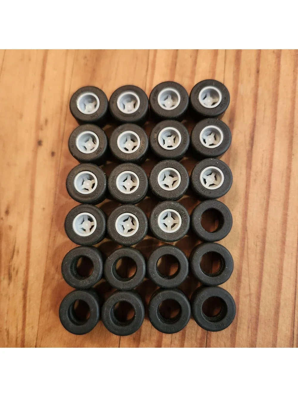 Lego Parts Lot (24) Black Tire 14 x 9 mm Smooth Small Wide Slick 30028 W/15 Rims